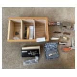 Box of Knives & Belt Buckle