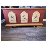 Bird Painted Lift Top Chest