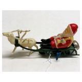 Vintage Wind-Up Santa Claus with Reindeer