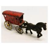 Hubley Cast Iron Horse-Drawn 'ICE' Wagon Toy