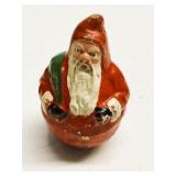 Antique German Roly Poly Santa Candy Container