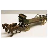 Antique Cast Iron Horse-Drawn 'Dray' Wagon