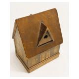 Vintage Japanese Marquetry Wood House Puzzle Bank