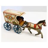 Antique 1910 Converse Tin Litho Ice Wagon Toy