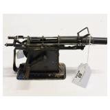 Vintage Cast Iron Crank-operated Toy Machine Gun