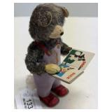 Vintage Mechanical Wind-Up Teddy Bear w/ Flip Book