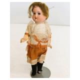 Antique German Bisque Head Doll with Cloth Body