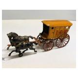 Antique Cast Iron Ice Delivery Wagon Toy