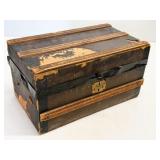 Antique 12' Victorian Miniature Doll Steamer Trunk