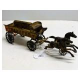 Antique Cast Iron 'TRANSFER' Horse-Drawn Wagon Toy