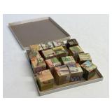 Vintage Wooden Picture Puzzle Blocks Set