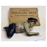 Antique 'Climbing Sailor Boy' Tin Toy