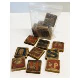 Vintage Wooden Alphabet Learning Blocks Set