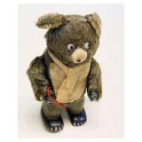 Vintage Wind-Up Walking Teddy Bear Mechanical Toy