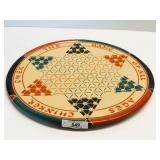 Vintage Round Metal Chinese Checkers Game Board