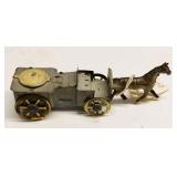 Antique German Tin Penny Toy Horse & Cart Toy