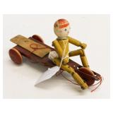 Antique Pete Hustler Wooden Pull Toy