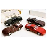 4 Vintage Corvette & Sedan Model Cars