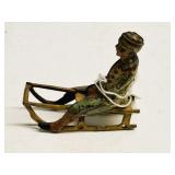 Vintage German Meier Tin Sled Toy