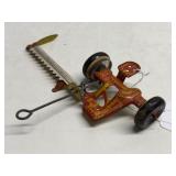 Vintage Marx Tin Litho Sickle Bar Mower Toy