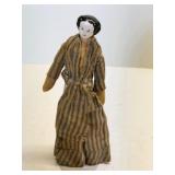 Antique China Head Cloth Body Doll in Period Dress