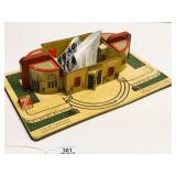 Vintage Marx Lighted Tin Train Station Playset