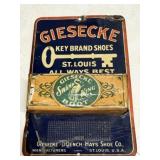 Vintage Giesecke 'Key Brand Shoes' Match Holder