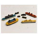 Antique Hand-Painted Wooden Toy Boats & Trains