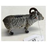 Antique Cast Iron Ram Bank Figure