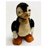 Vintage Wind-Up Plush Penguin Toy
