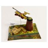 Antique Marx 'Lucky Stunt Flyer' Tin Toy Airplane