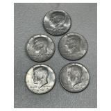 5 Kennedy Half Dollars