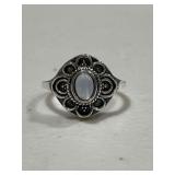 Vintage Moonstone Flower Ring