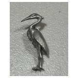 Pewter Vintage Heron Brooch