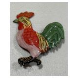 Estate Rooster 3D Vintage Brooch