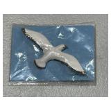 Vintage Enamel Seagull Brooch