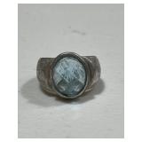 Men's Large Blue Stone Ring