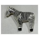 Wooden Zebra Brooch