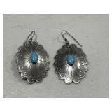 Sterling Silver Southwest Style Turquoise Earrings