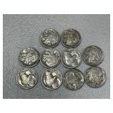 10 Buffalo Nickels