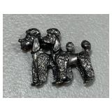 Double Standard Poodle Vintage Brooch