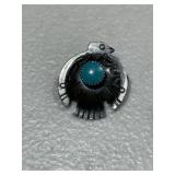 Sterling Silver Turquoise Brooch