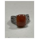 Sterling Silver Ornate Carnelian Gemstone Ring