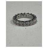 Sterling Silver White Sapphire Eternity Band Ring
