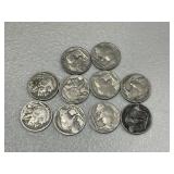 10 Buffalo Nickels