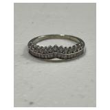 Sterling Silver White Sapphire Ring