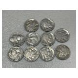 10 Buffalo Nickels