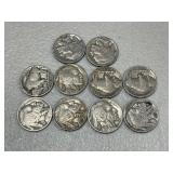 10 Buffalo Nickels