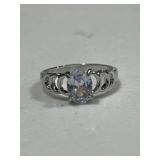 Oval Solitaire White Sapphire Ring