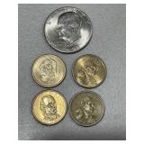 5 Various Dollar Coins